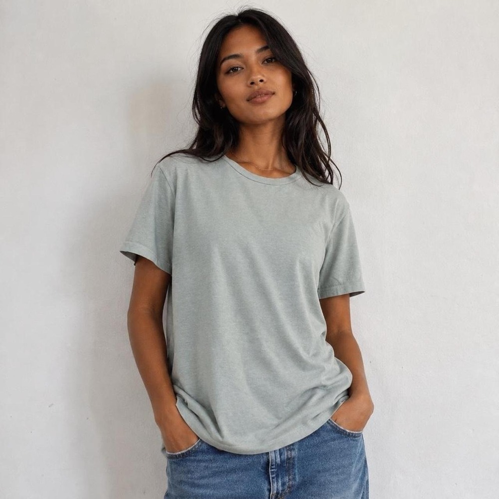 Madewell light sage green oversized crewneck‎ t-shirt XS capsule wardrobe